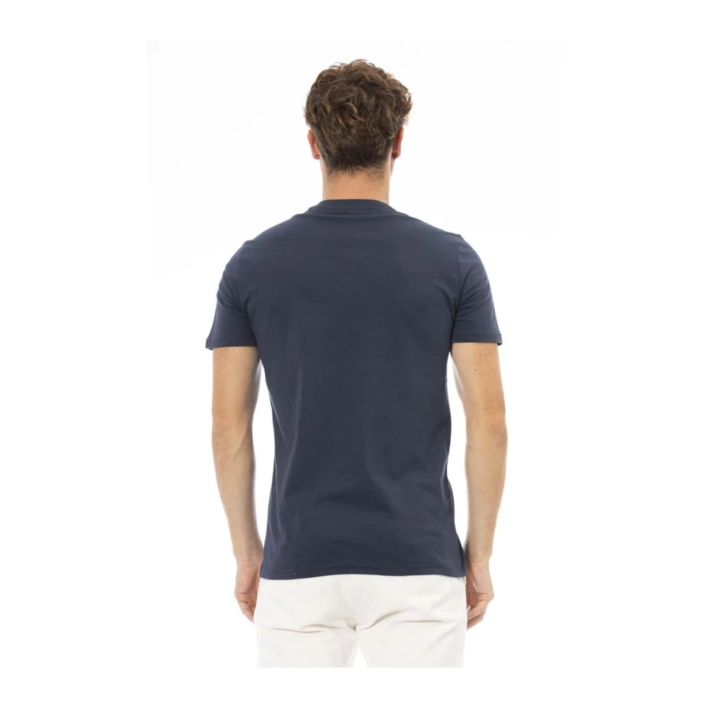 Baldinini Blauw Katoenen T-shirt met Ronde Hals Blue Heren