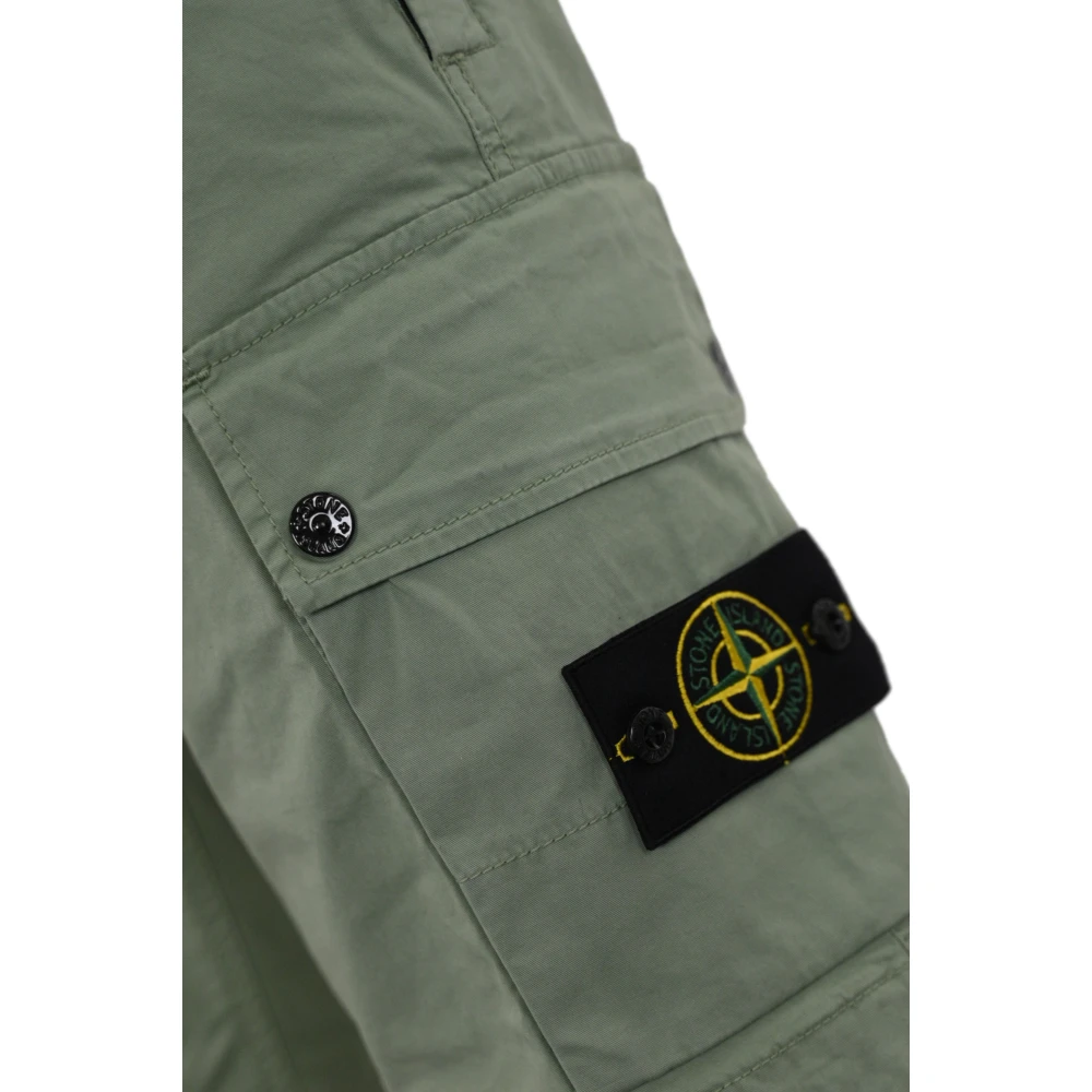 Stone Island Katoenen Bermuda Shorts Slim Fit Salie Green Heren