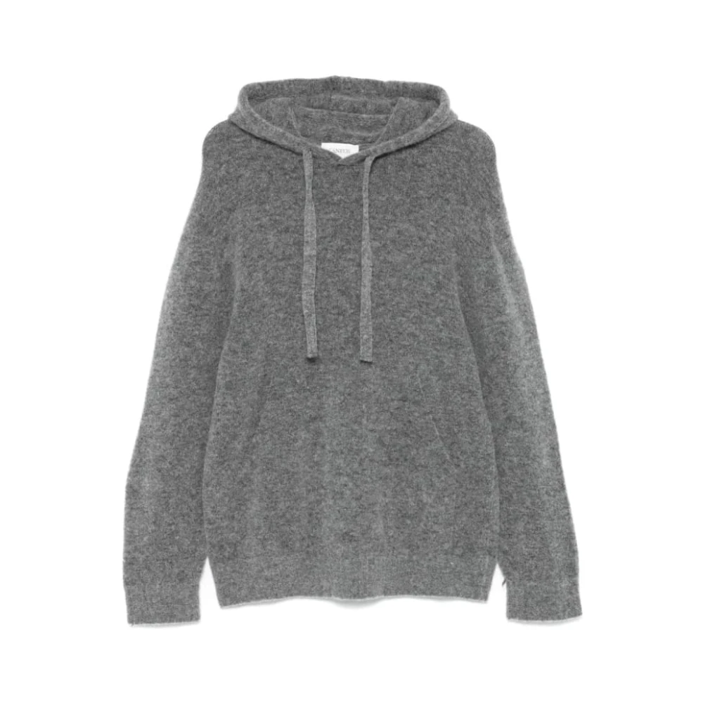 Laneus Hoodie met capuchon in grijs wol Gray Heren