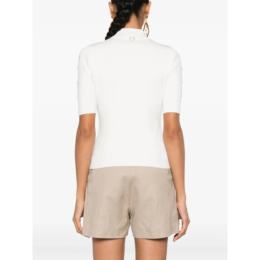 Twinset Cut-Out Studs Sweater White Dames