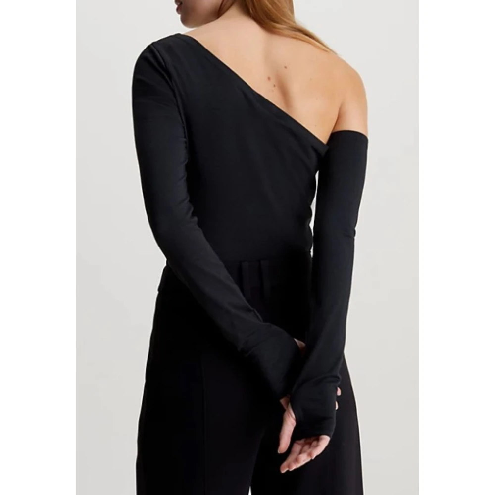Calvin Klein Off Shoulder Modal Top Black Dames