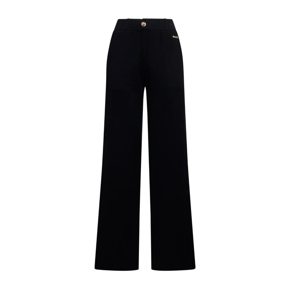 Silvian Heach Vrouw Zwart Broeken Dames, Xs, Polyester, Schoofs Stretch Flare Broek
