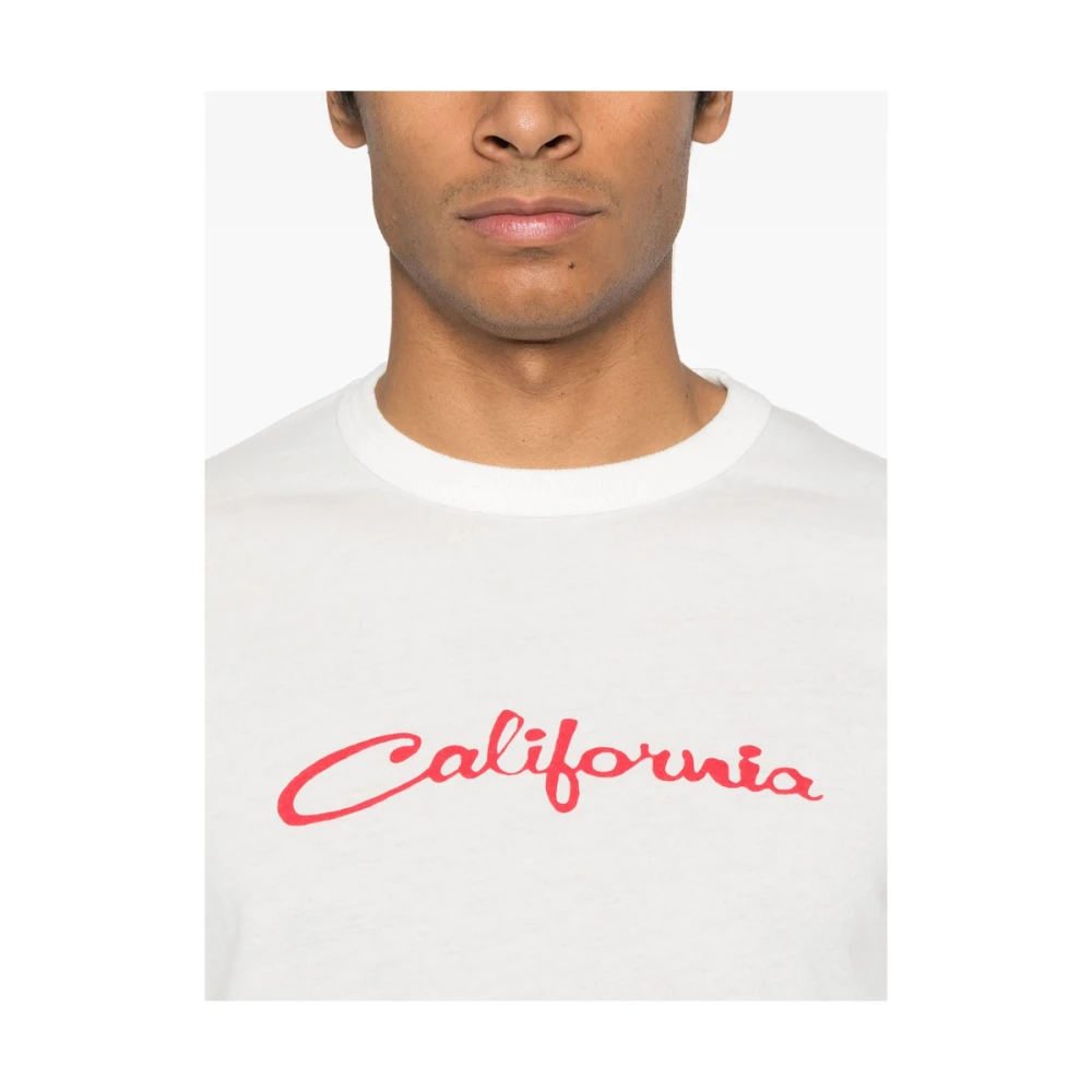ERL Wit Tekst Print Crew Neck T-shirt White Heren