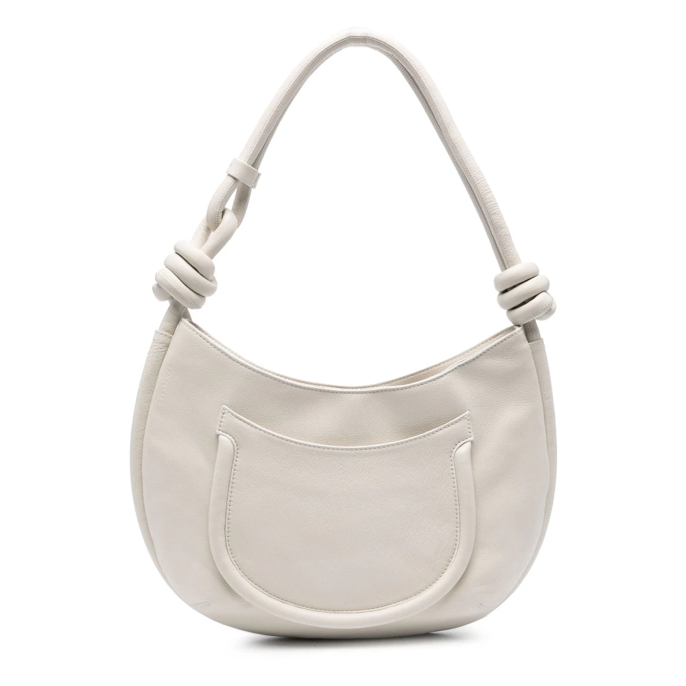Zanellato Demi Piuma Knot Leren Schoudertas Beige Dames