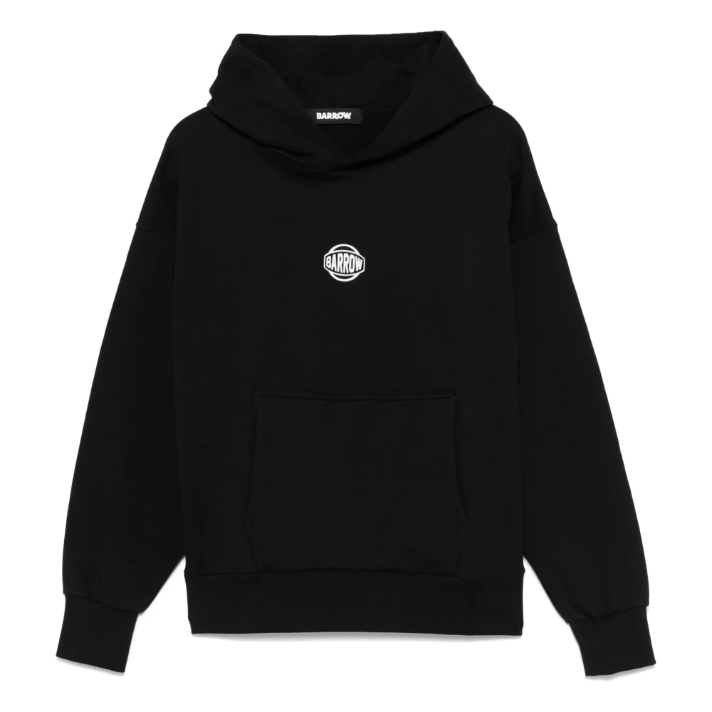 Barrow Zwarte hoodie met logoprint Black Heren