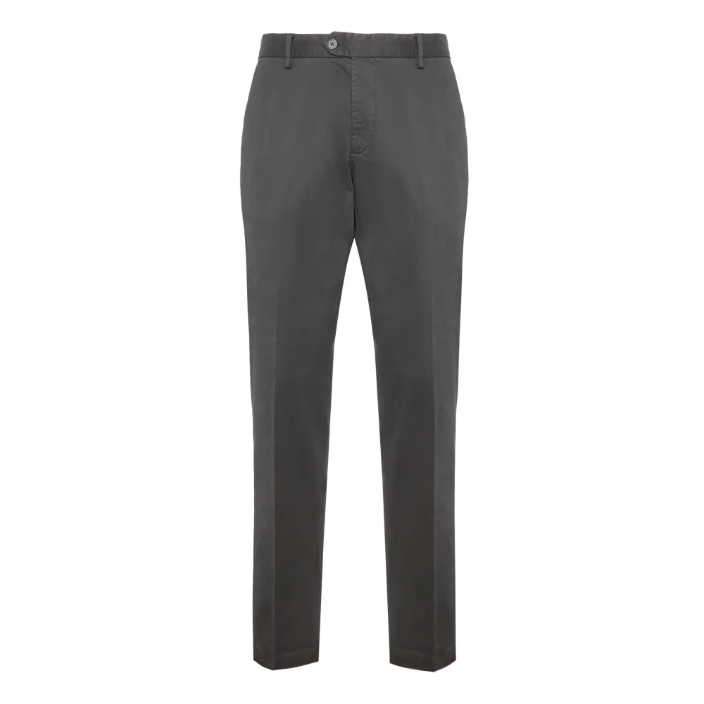 Boggi Milano Stretch katoenen satijnen broek Gray Heren