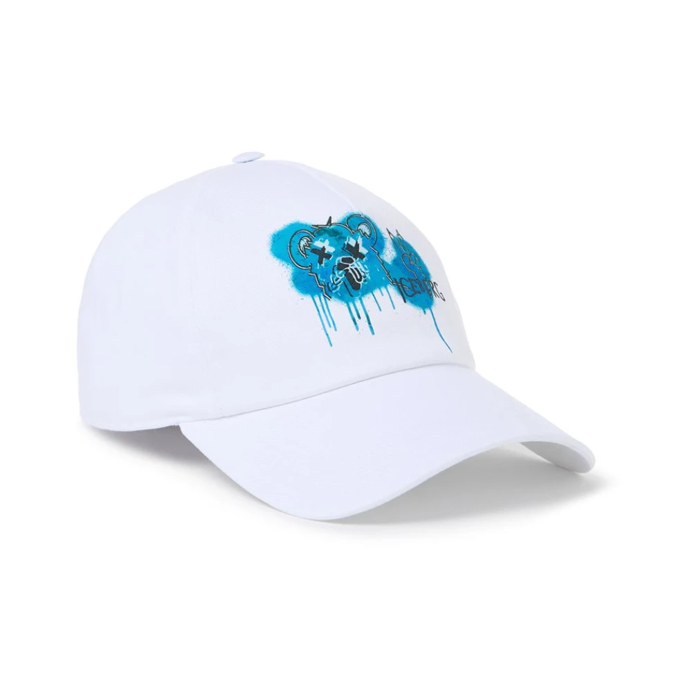 Iceberg Witte Gabardine Baseballpet met Berenprint White Heren