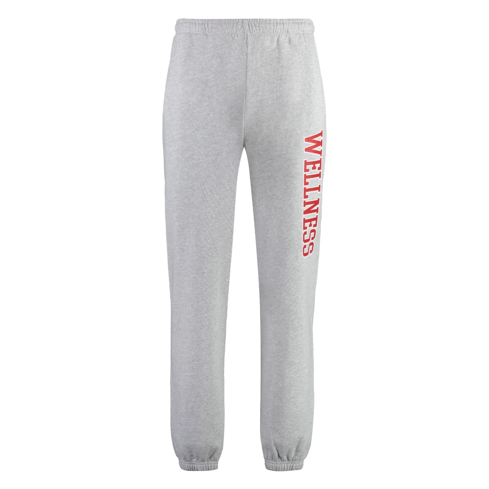 Sporty & Rich Katoenen Track-Pants met Zakken en Elastische Manchetten Gray Heren