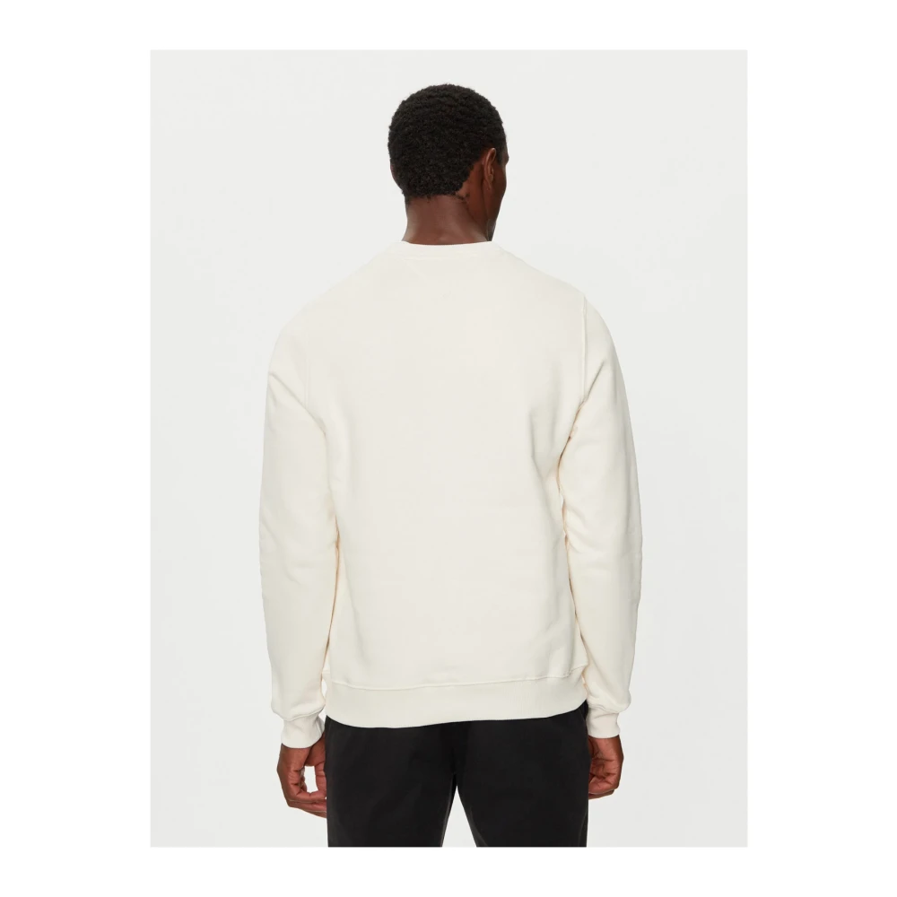Tommy Hilfiger Logo Katoenen Sweatshirt Klassieke Stijl White Heren