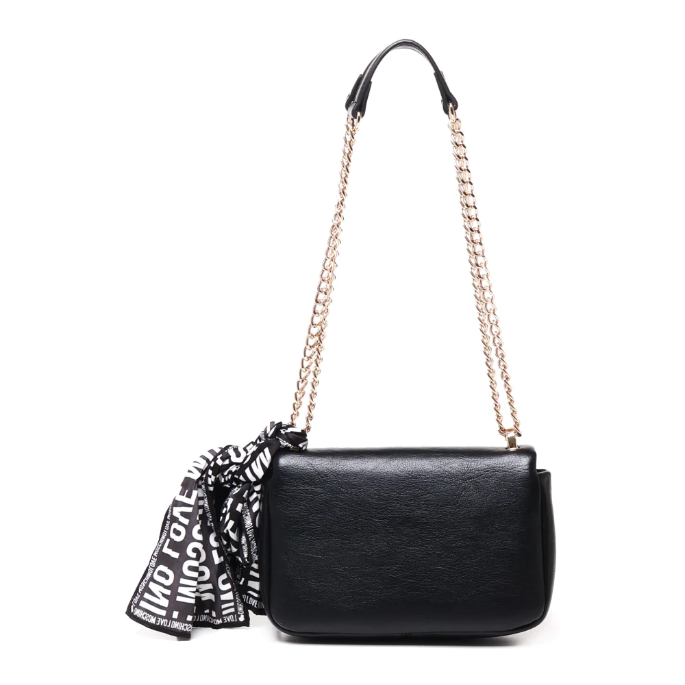 Love Moschino Zwarte Flap Clutch Schoudertas Black Dames