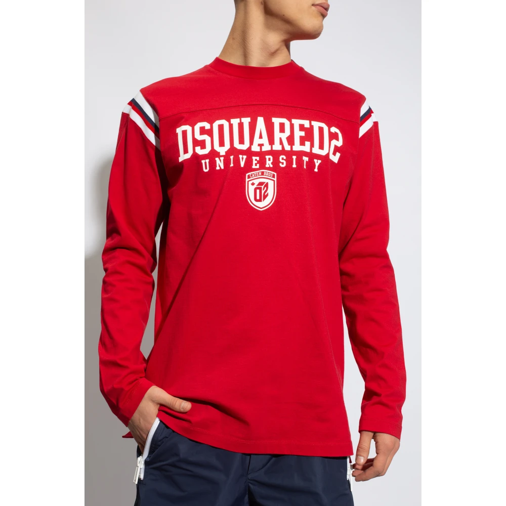 Dsquared2 T-shirt met lange mouwen Red Heren
