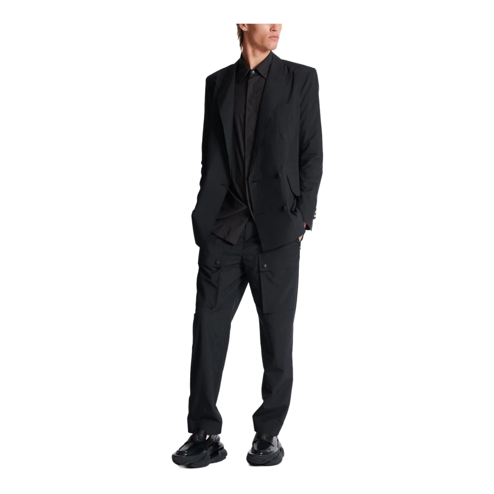 Balmain Nylon Overhemd Black Heren