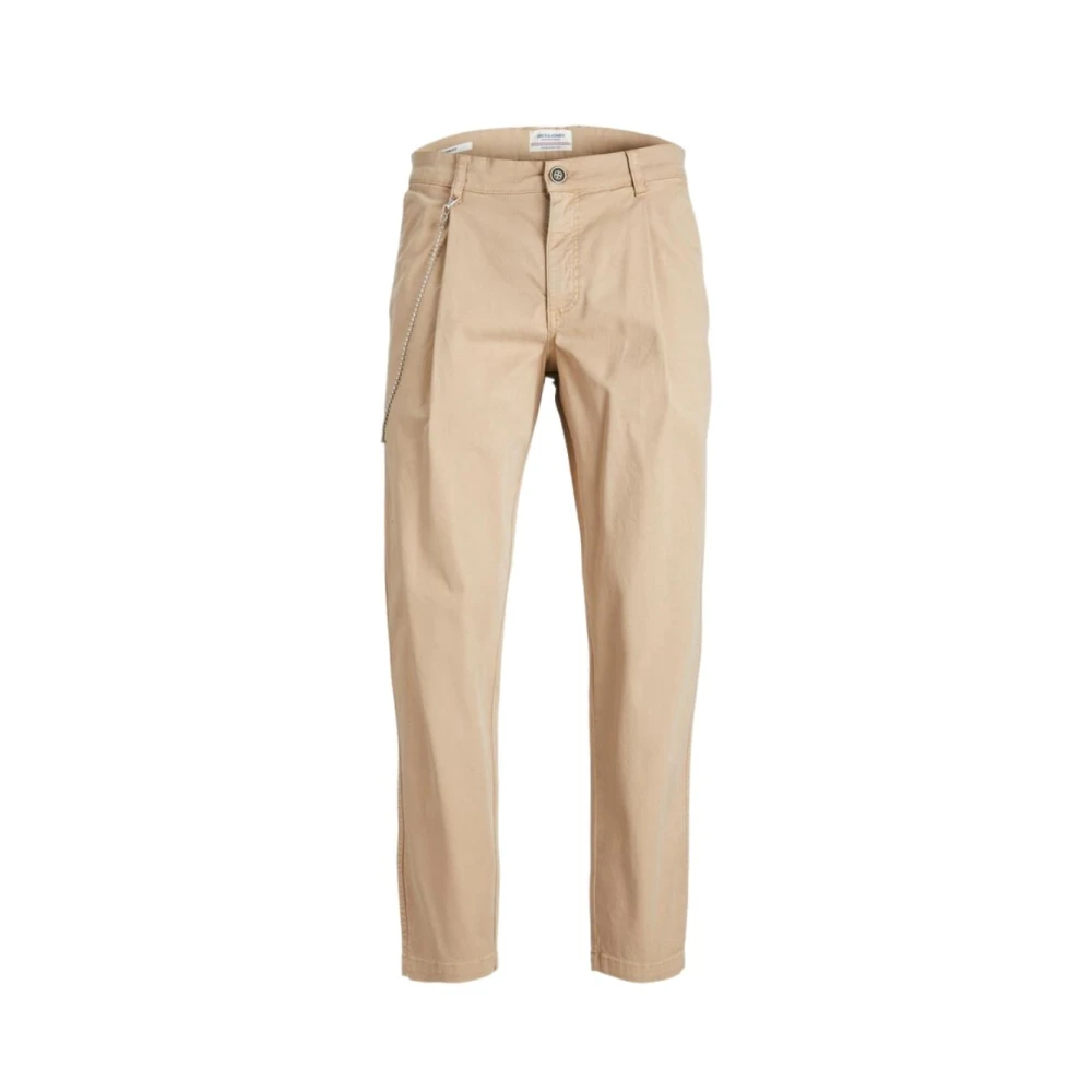 Jack & Jones Men's Beige Trousers, Male,, Stylish Trousers W34 L32