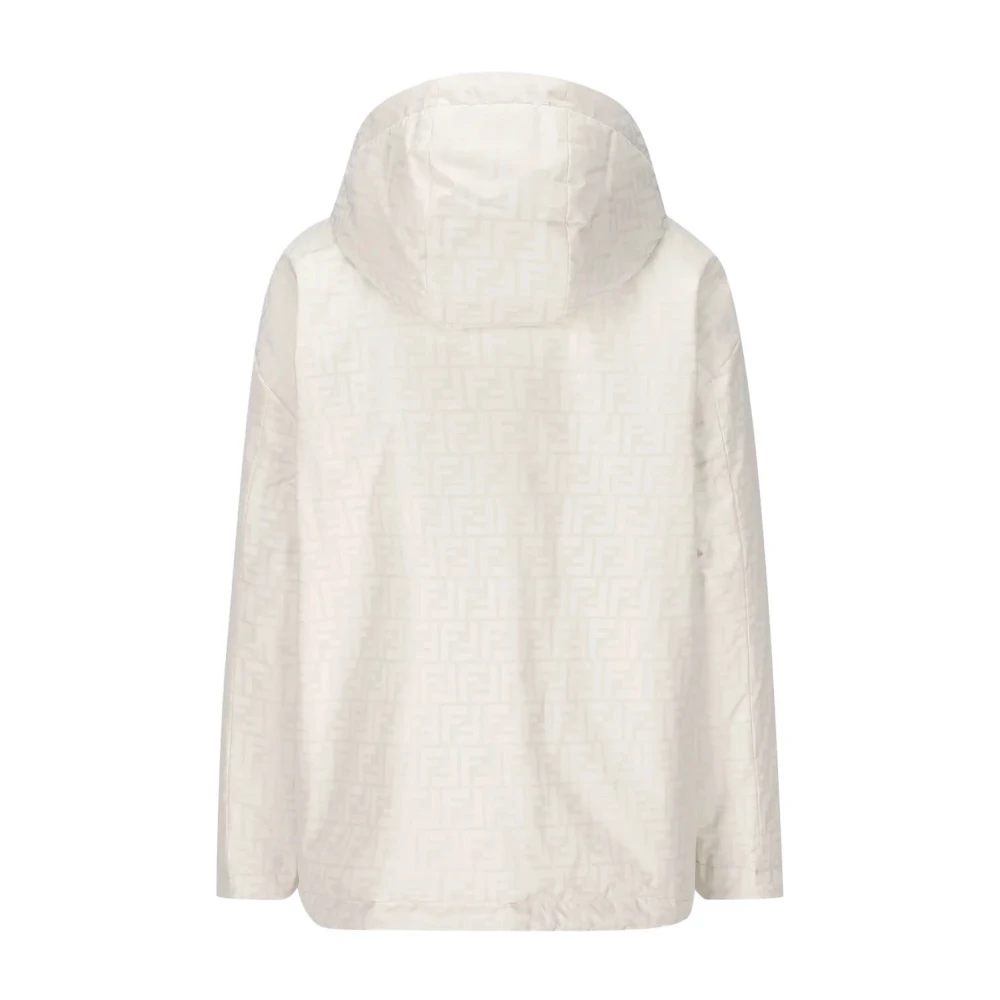 Fendi Ski-jack met Logo Double Face White Dames