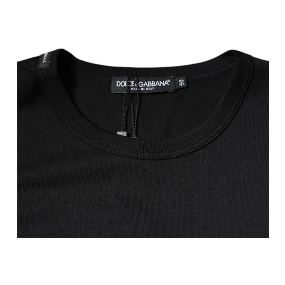 Dolce & Gabbana Blauw Kroon Geborduurd T-shirt Blue Heren