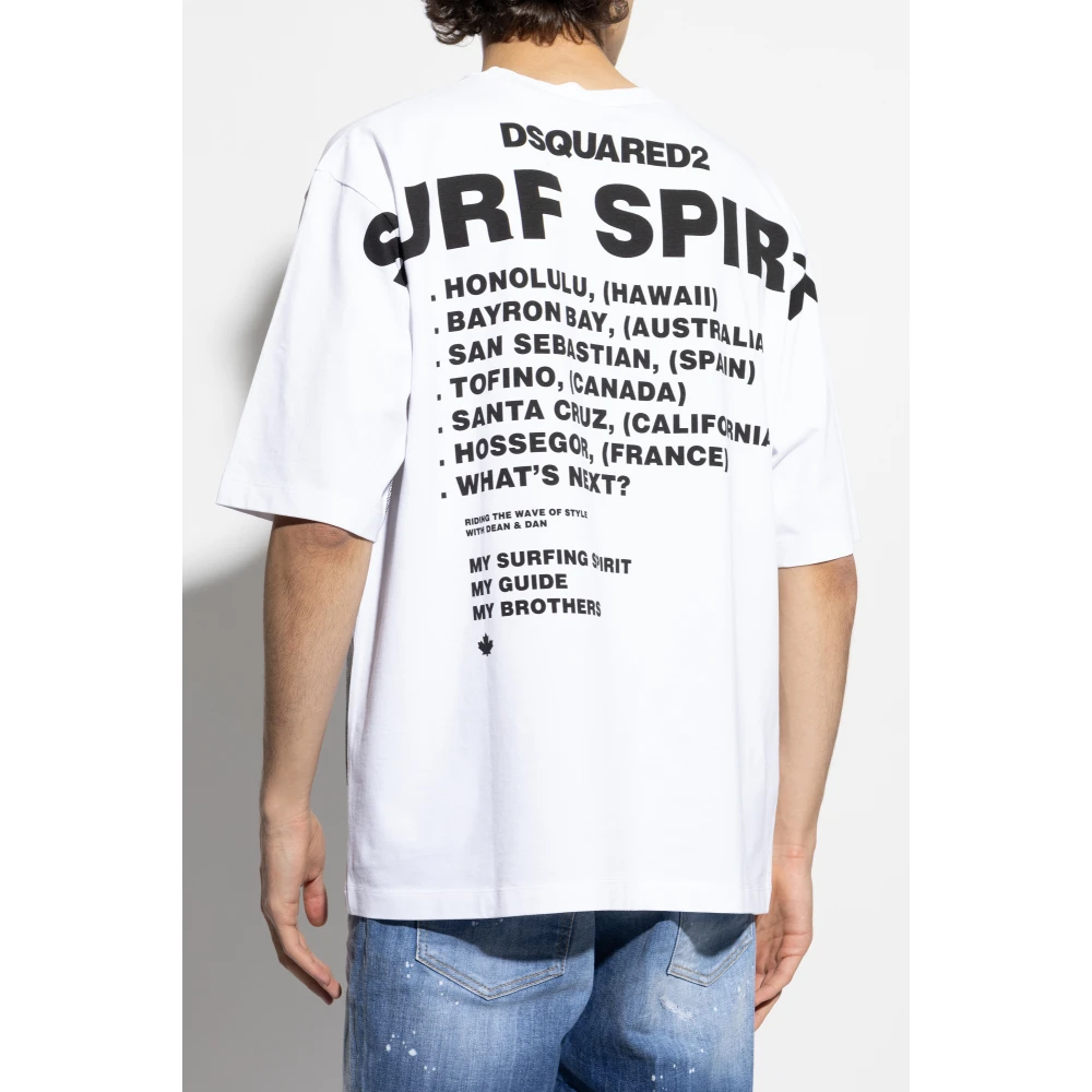 Dsquared2 T-shirt met print White Heren