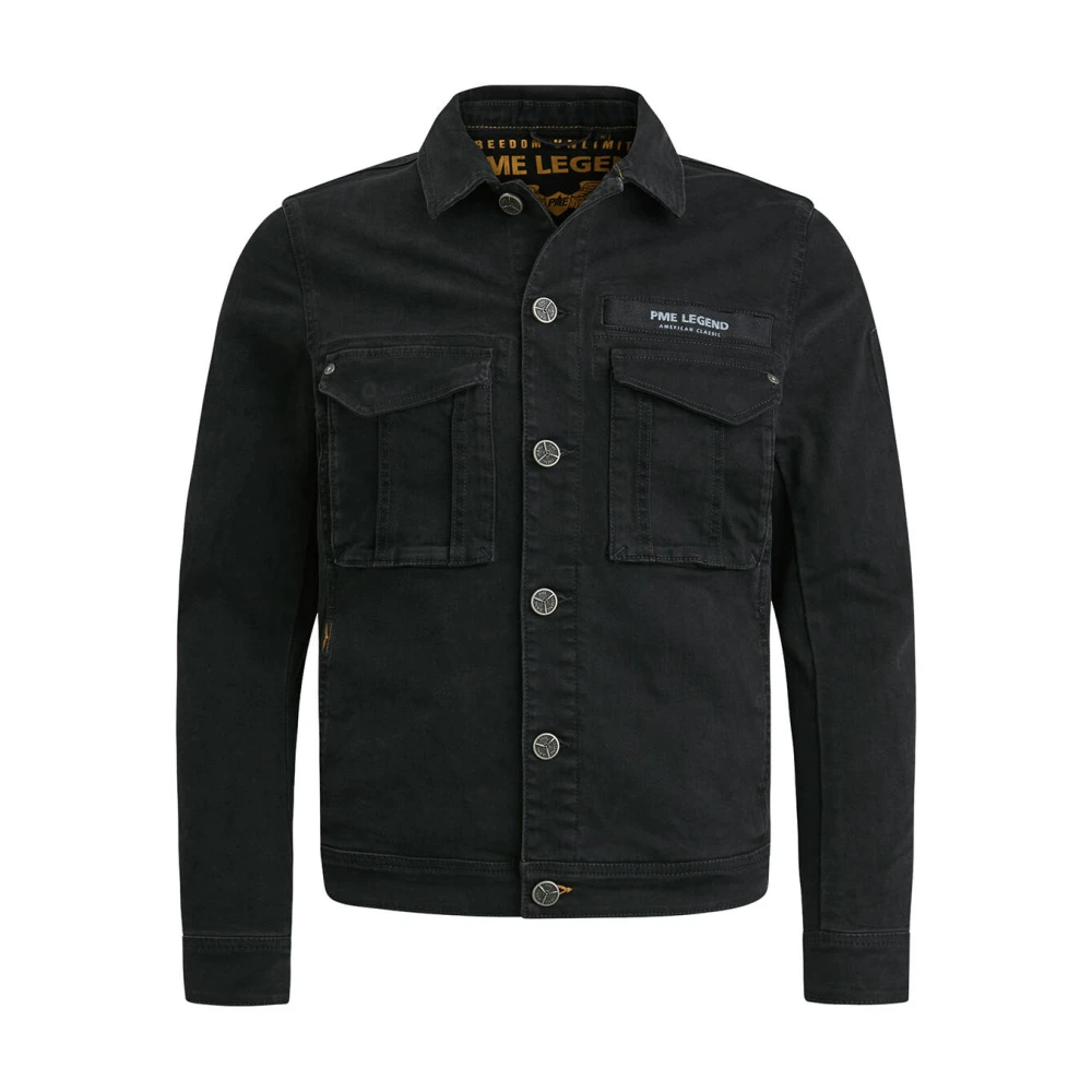 PME Legend Zwart Gewassen Denim Jack Gray Heren