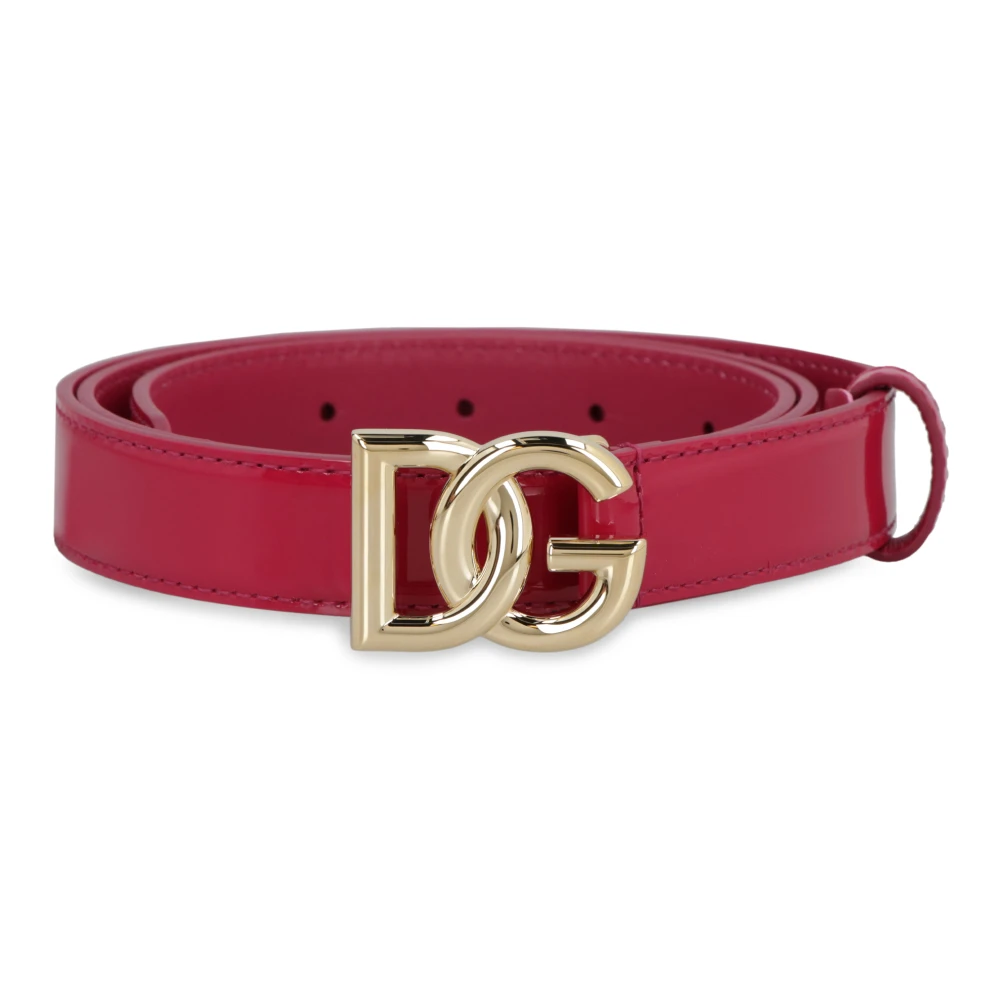 Dolce & Gabbana Patentleren Riem met DG-gesp Pink Dames