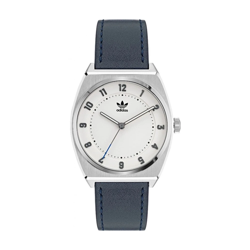 Adidas Men's Blue Leather Watch Quartz Analog Grey - Watches - One Size - Accessories