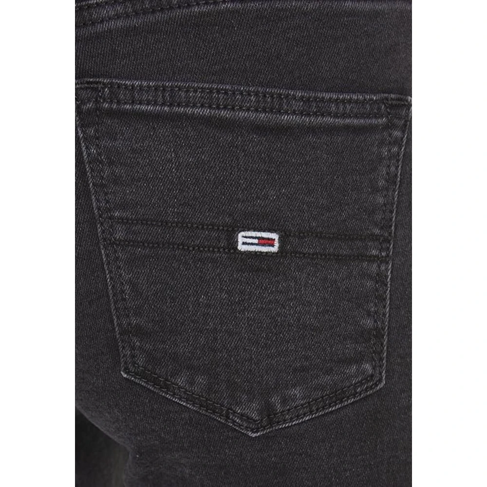 Tommy Hilfiger Zwarte Skinny Fit Jeans met knoopsluiting Black Dames