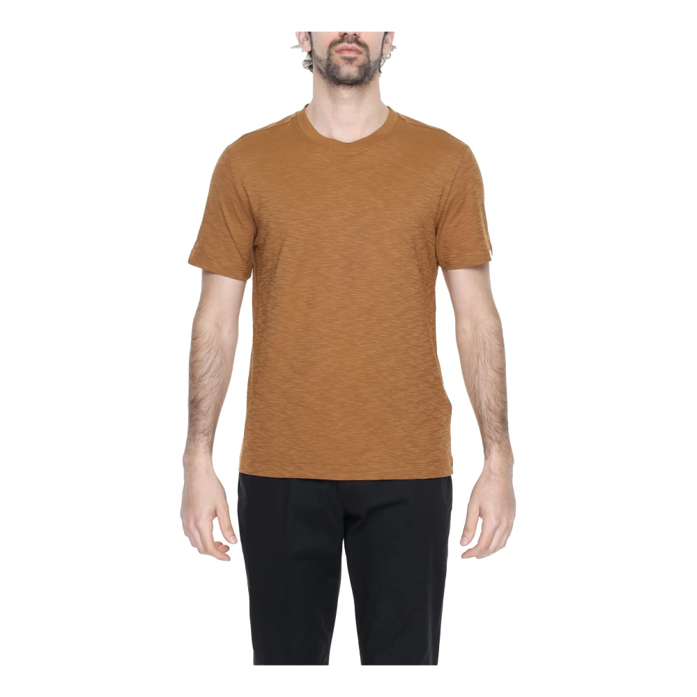 Liu Jo Bruin Katoenen T-shirt Korte Mouw Brown Heren