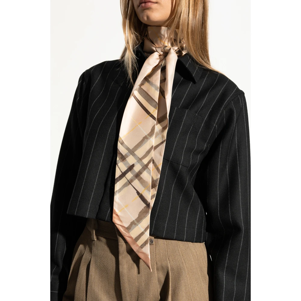 Burberry Zijden sjaal Beige Unisex
