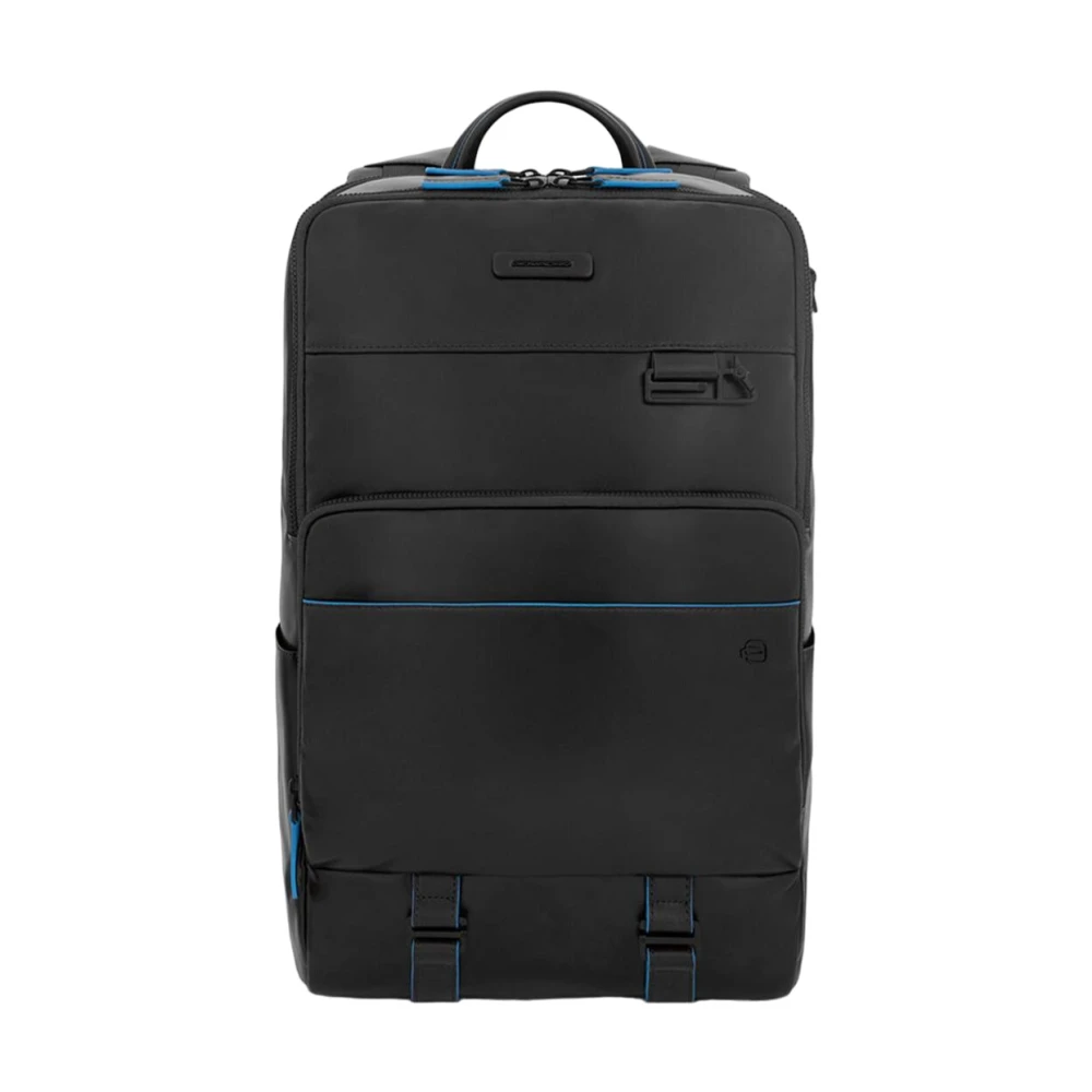 Piquadro Men's Black Backpacks, One Size, Leather Backpack