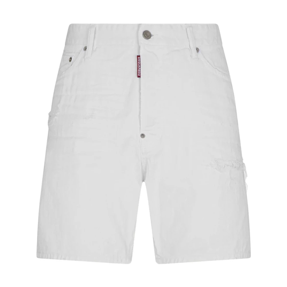 Dsquared2 Witte Denim Shorts White Heren