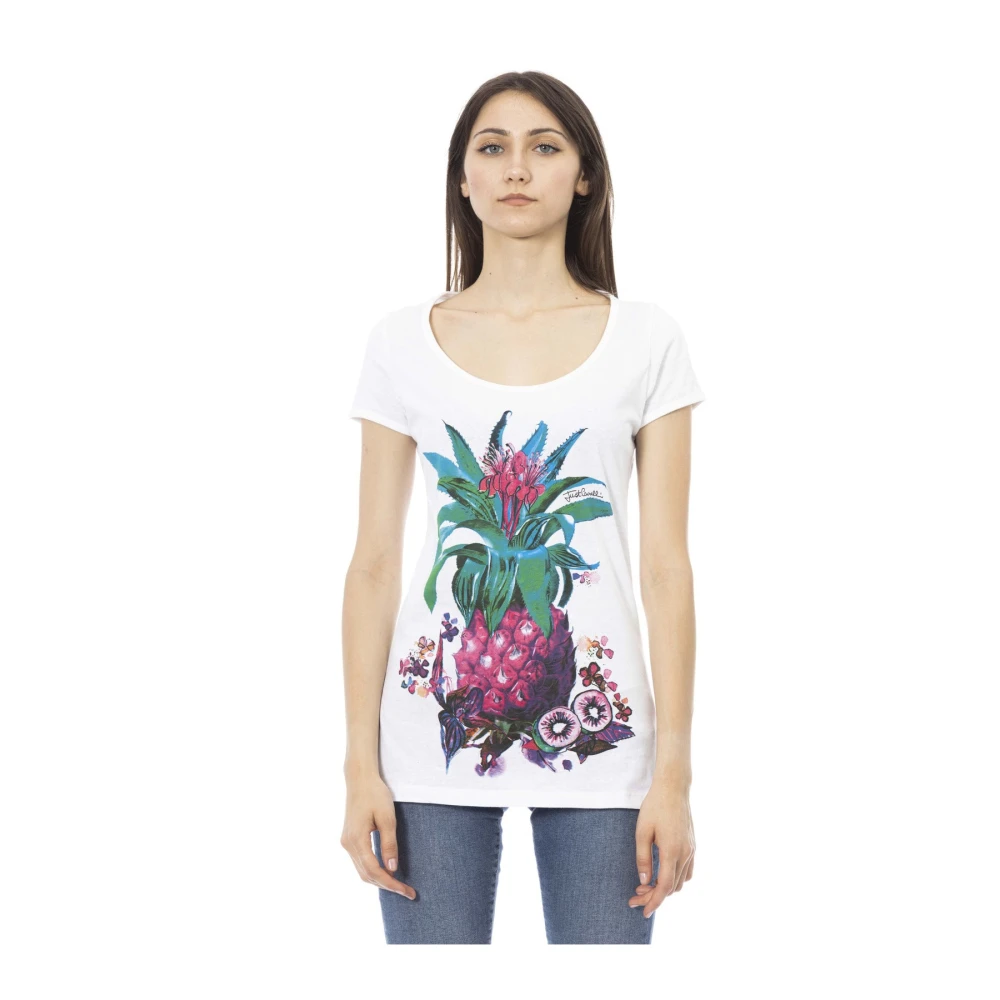 Just Cavalli Strandkleding T-shirt met voorprint White Dames