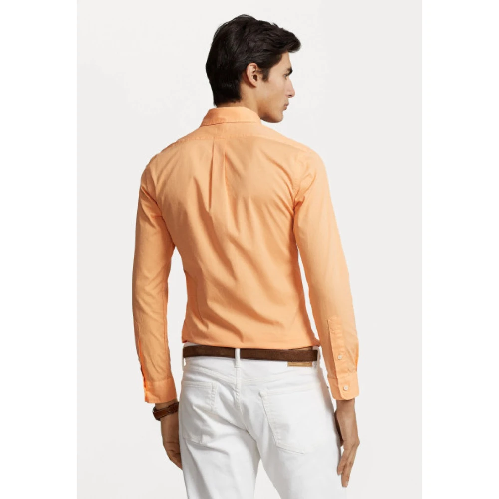 Polo Ralph Lauren Slim Fit Katoenen Shirt Featherweight Orange Heren