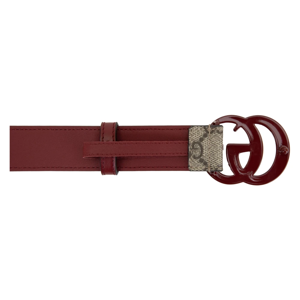 Gucci Leren Riem met Logo Gesp Beige Heren