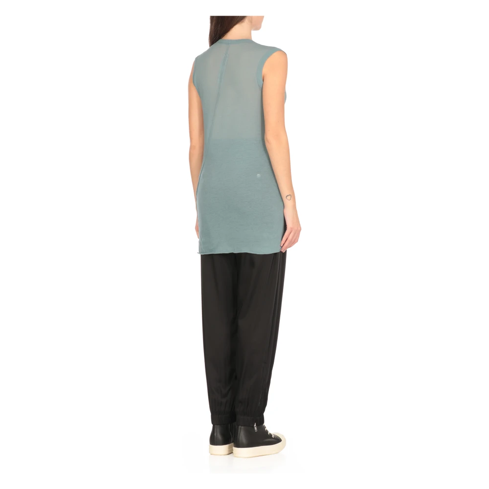 Rick Owens Lichtblauwe Katoenen Top met V-hals Blue Dames