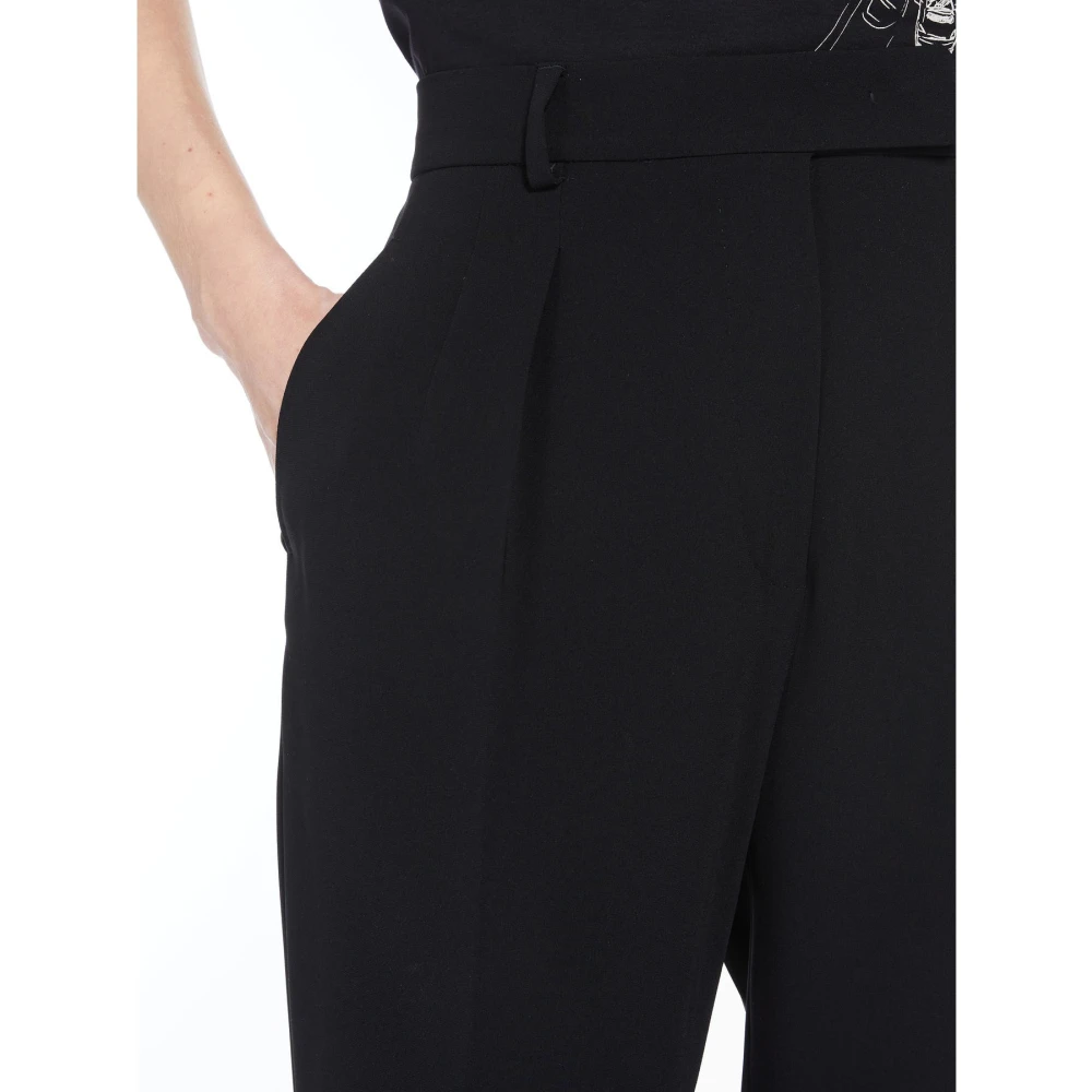 Max Mara Studio Cady broek met voorplooien Black Dames