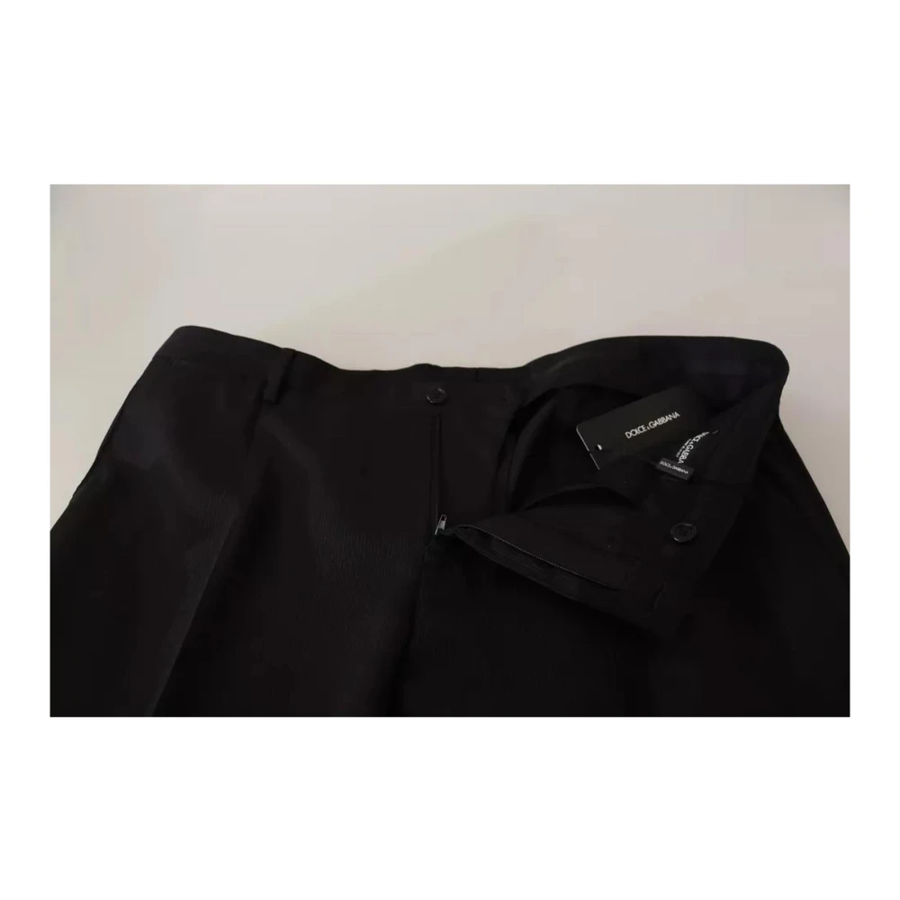 Dolce & Gabbana Zwarte Gestreepte Skinny Jurkbroek Black Heren