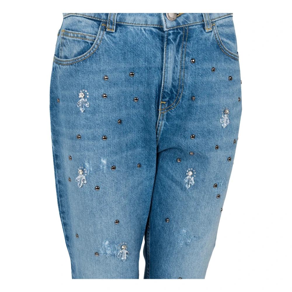 pinko Vintage Stijl Distressed Broek Blue Dames