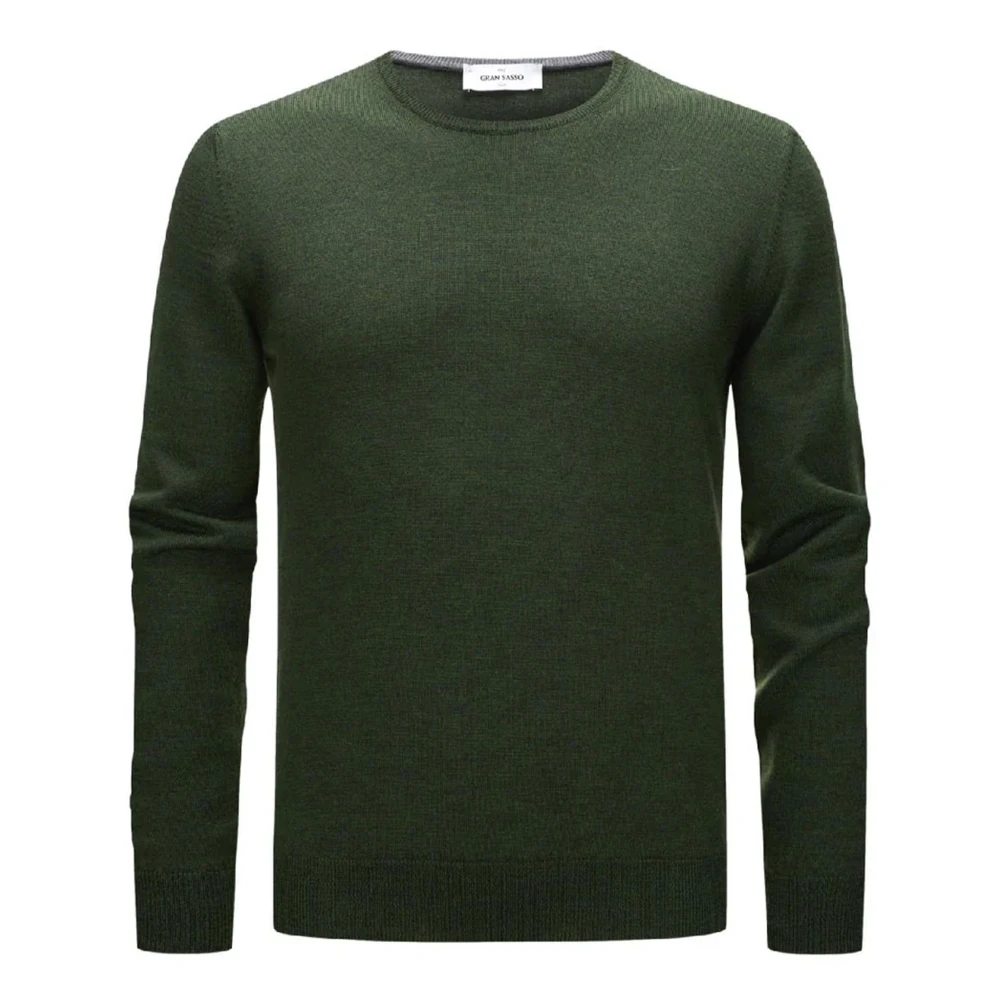 Gran Sasso Rondgebreide trui met ronde hals Green Heren