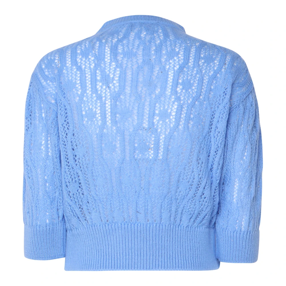 Mariuccia Milano Blauwe Katoenen Trui Ronde Kraag Blue Dames