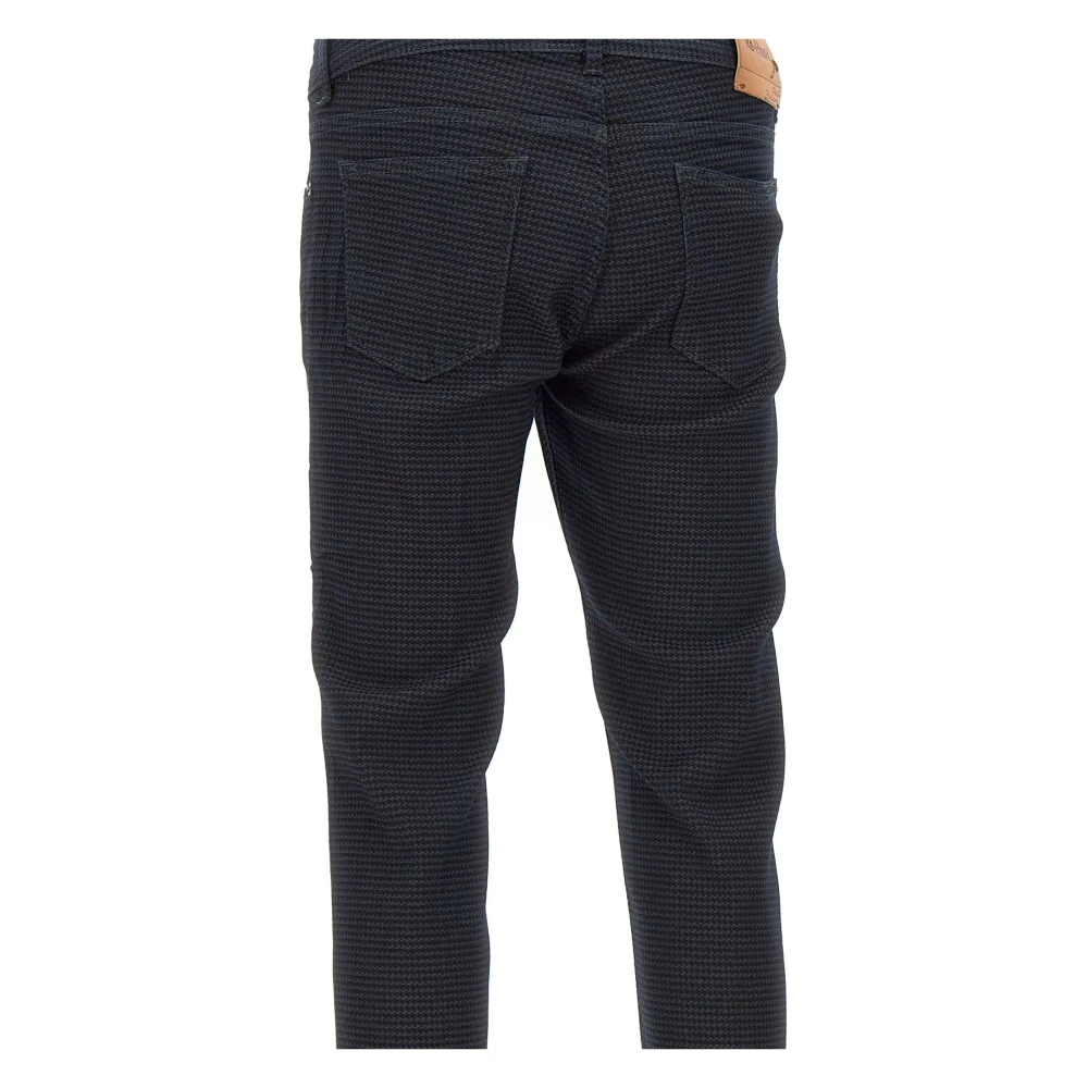 Re-Hash Slim Fit Katoenmix Broek Blue Heren