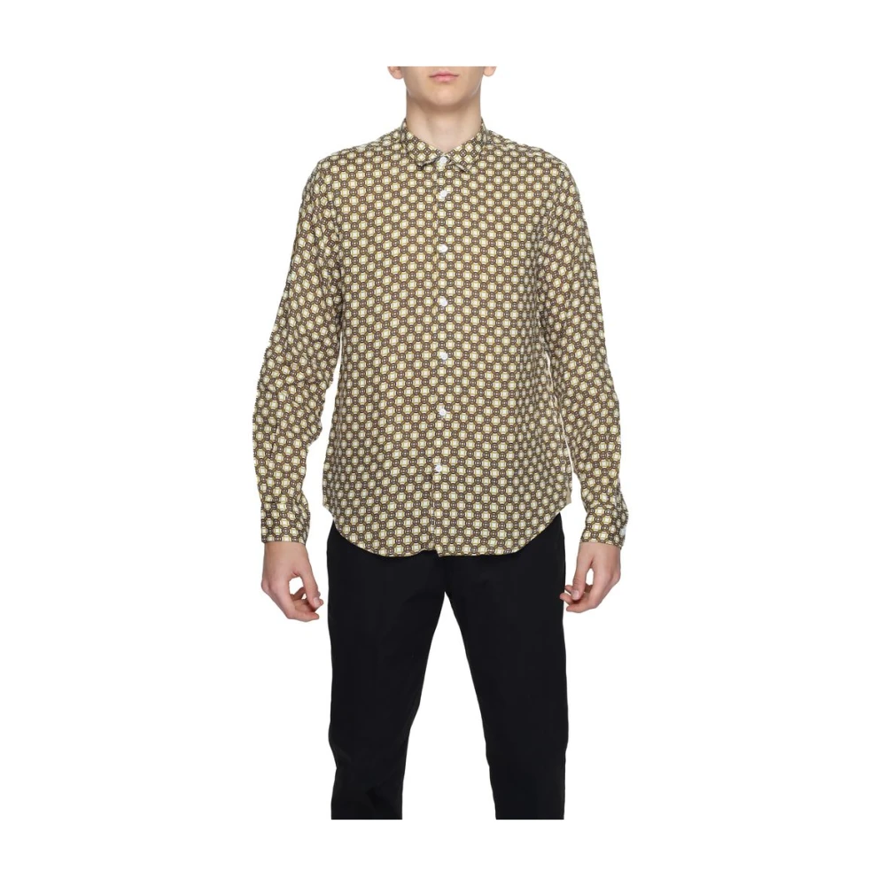 Gianni Lupo Beige Linnen Overhemd Lente Zomer Collectie Beige Heren