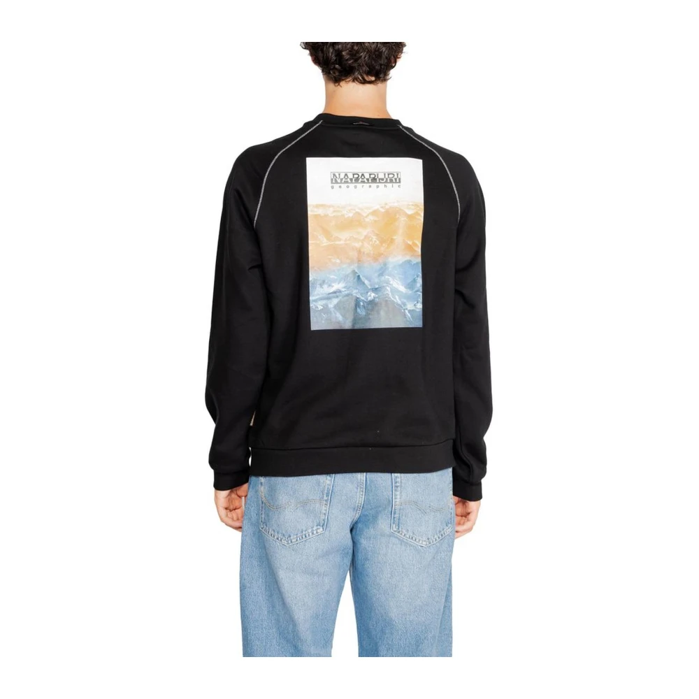 Napapijri Crewneck Cotton-Blend Sweater Black Heren