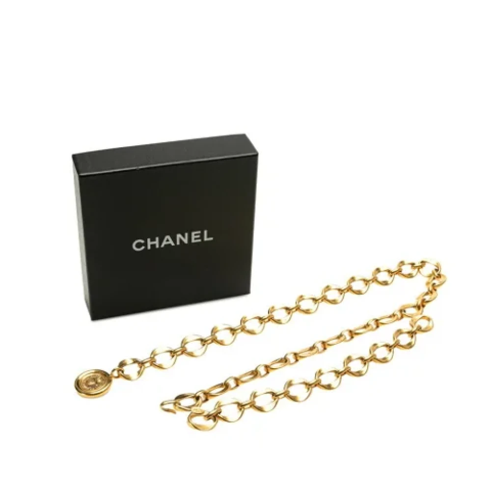 Chanel Vintage Pre-owned Fabric belts Yellow Dames
