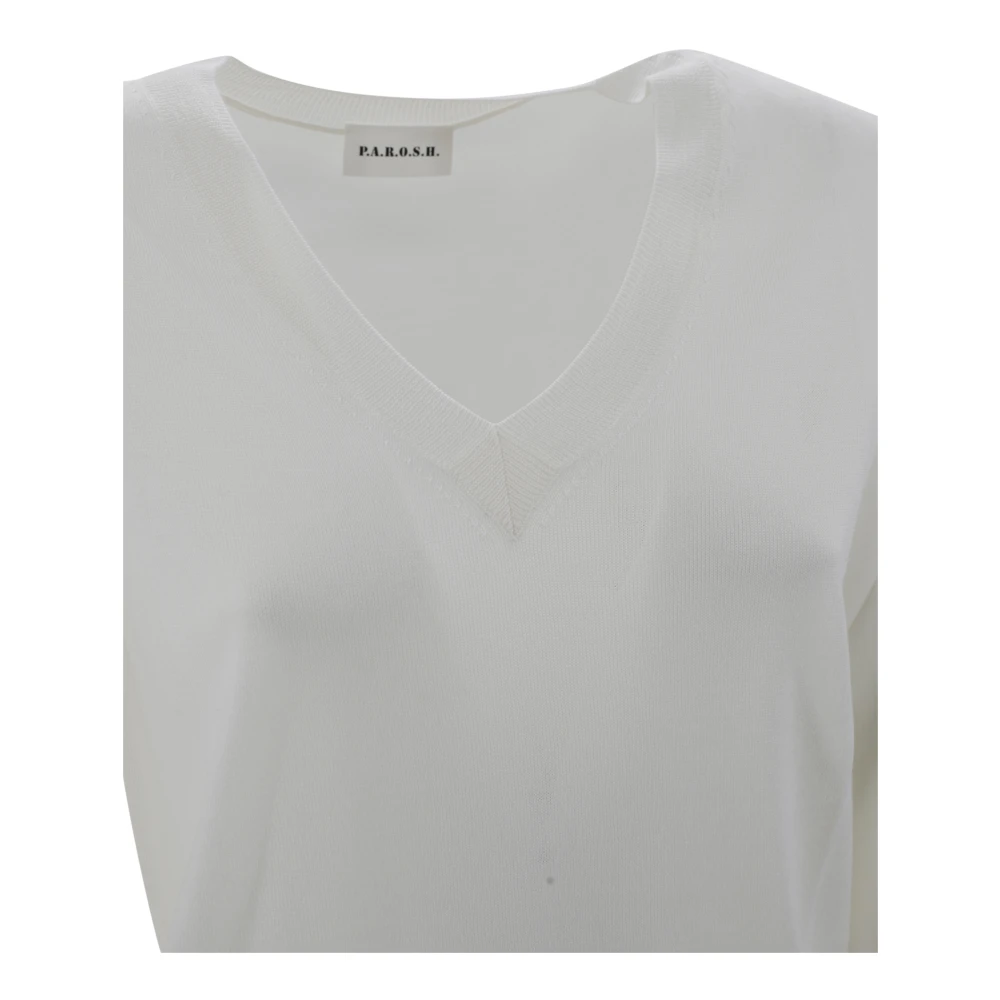 P.a.r.o.s.h. Crème Sweater Linfa25 Stijlvol Model Beige Dames
