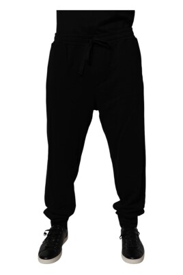 black-cotton-crown-logo-jogger-pants