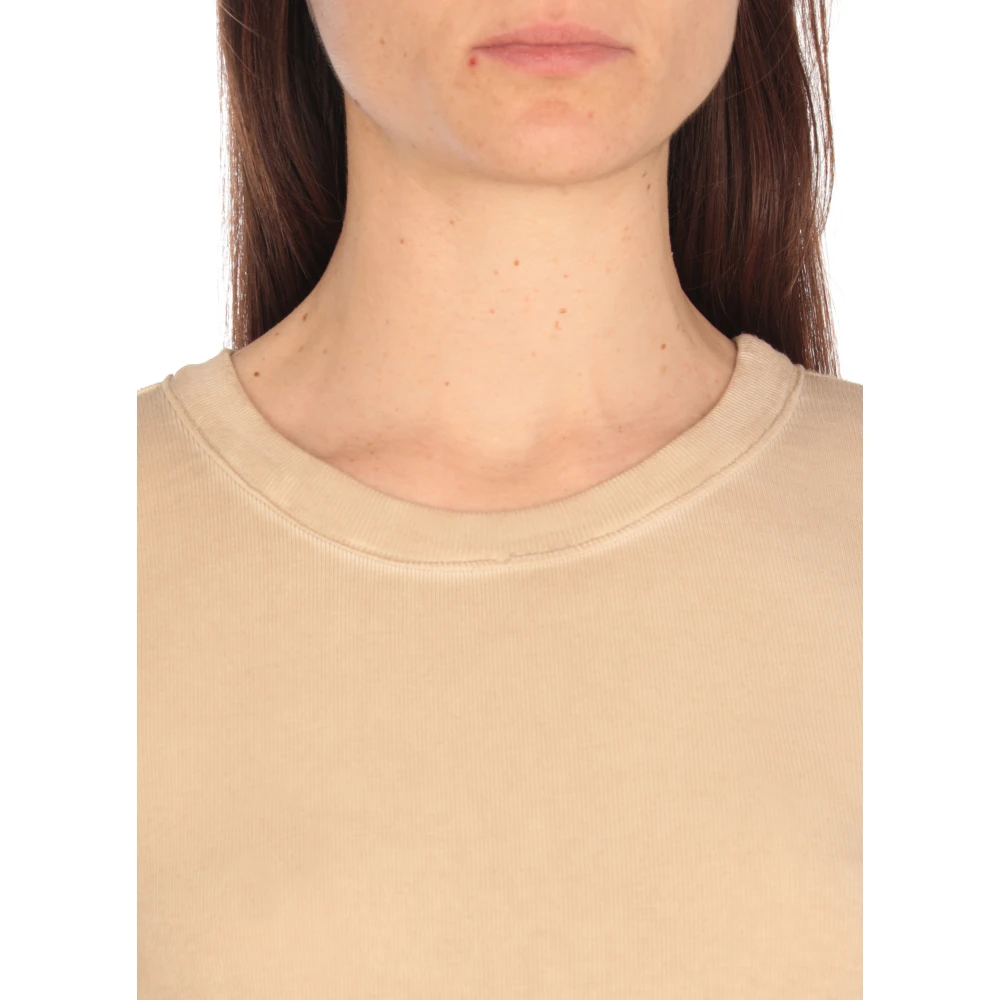 UMA Wang Geribbelde Crewneck Top voor Vrouwen Beige Dames