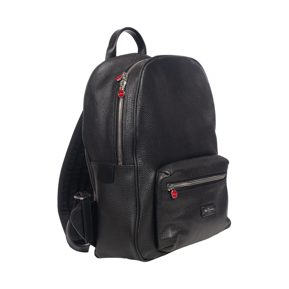 Kiton Sportieve Nylon Rugzak Black Heren