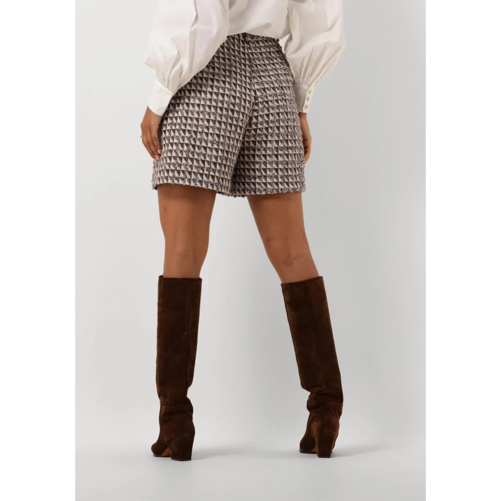 Minus Bruin Geruite Amaya Shorts Brown Dames