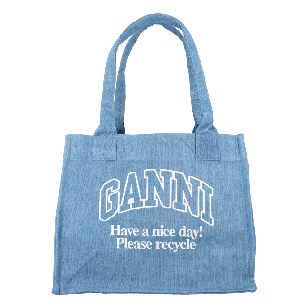 Ganni Denim Shopping Tas Dames Handtas Blue Dames