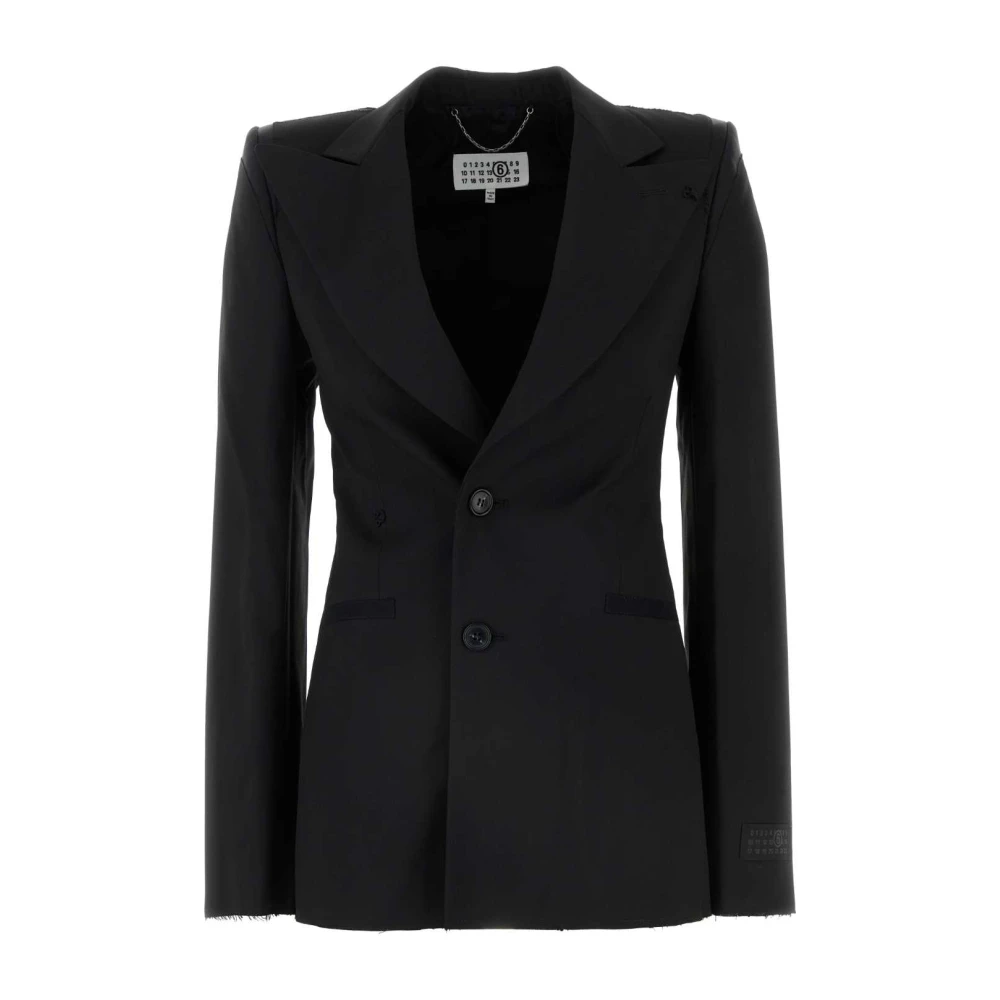 MM6 Maison Margiela Stretch Zwarte Blazer Black Dames