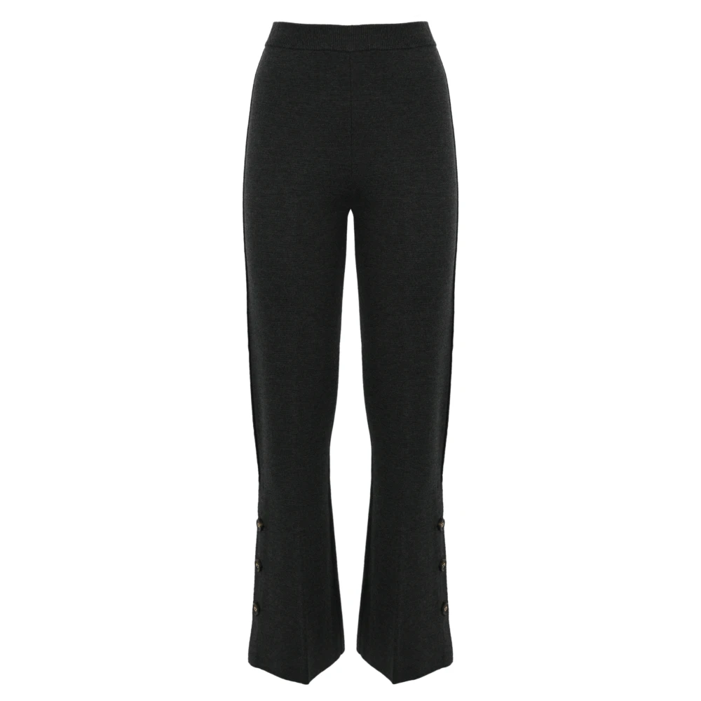Twinset Wollen Wijde Ribbroek Black Dames