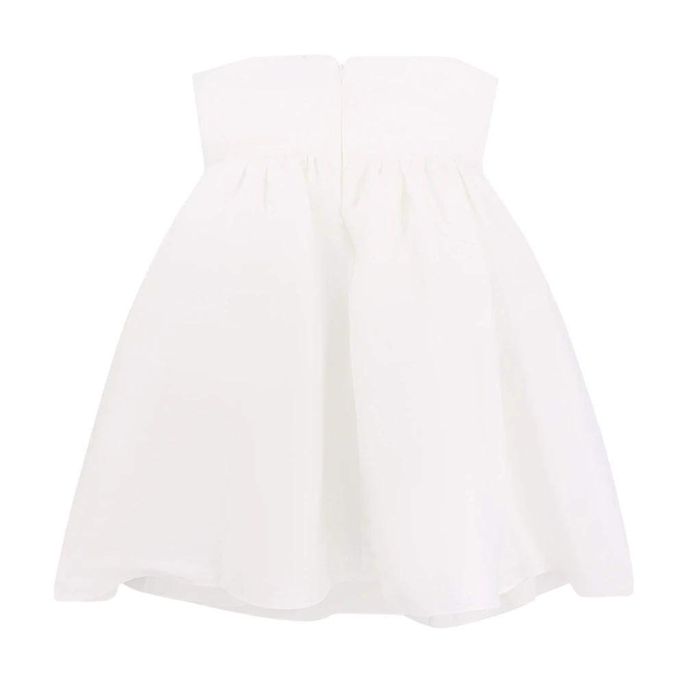 Self Portrait Taffeta decolleté jurk met strik White Dames